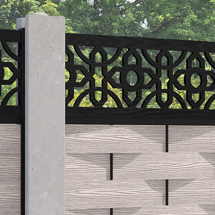 Ripple Nabila Fence Panel - Mid Stone - for existing concrete posts