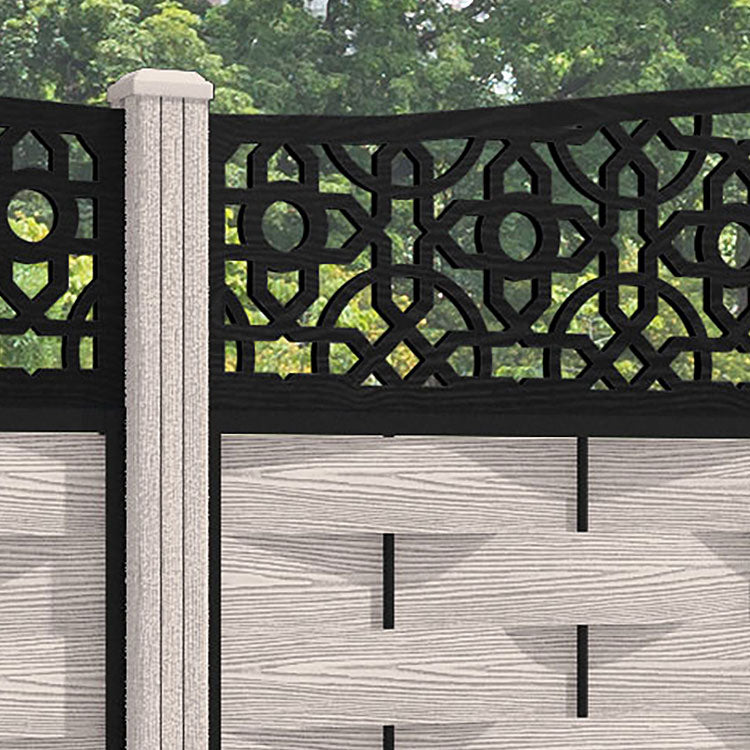 Ripple Nabila Curved Top Fence Panel - Mid Stone - with our composite posts