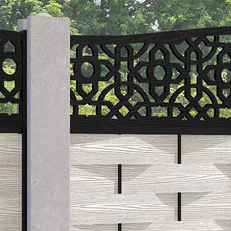 Ripple Nabila Curved Top Fence Panel - Light Stone - for existing concrete posts