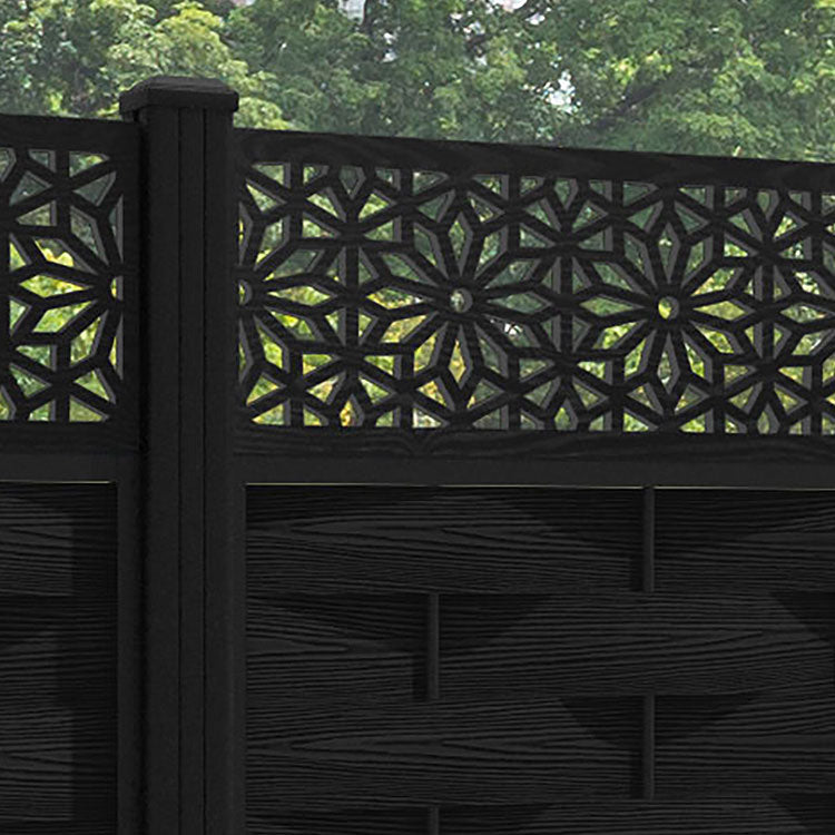 Ripple Narwa Fence Panel - Black - with our aluminium posts