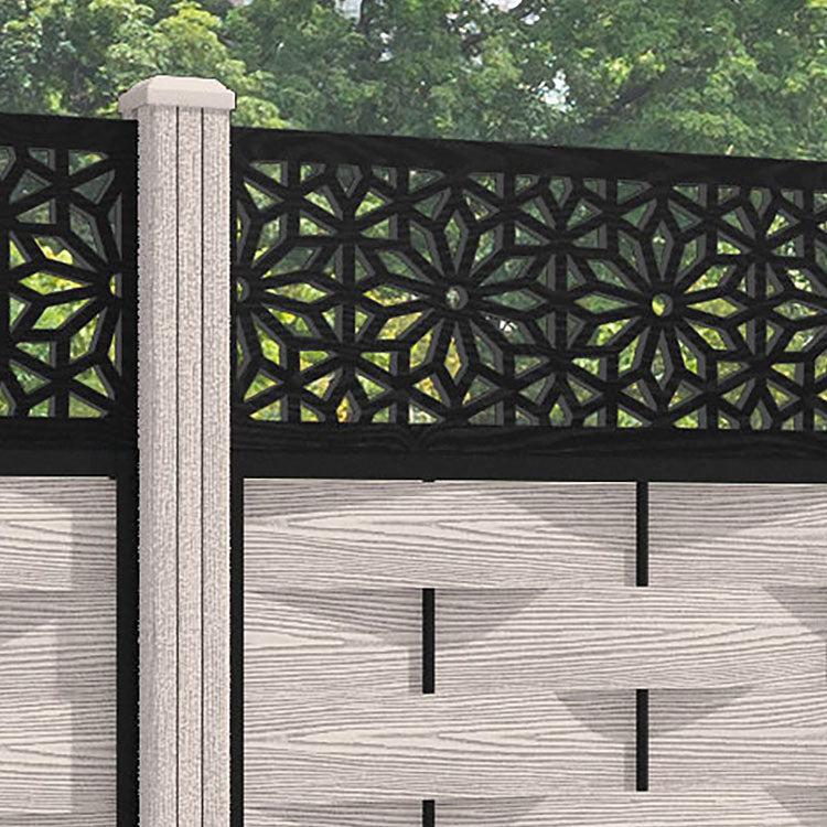 Ripple Narwa Fence Panel - Mid Stone - with our composite posts