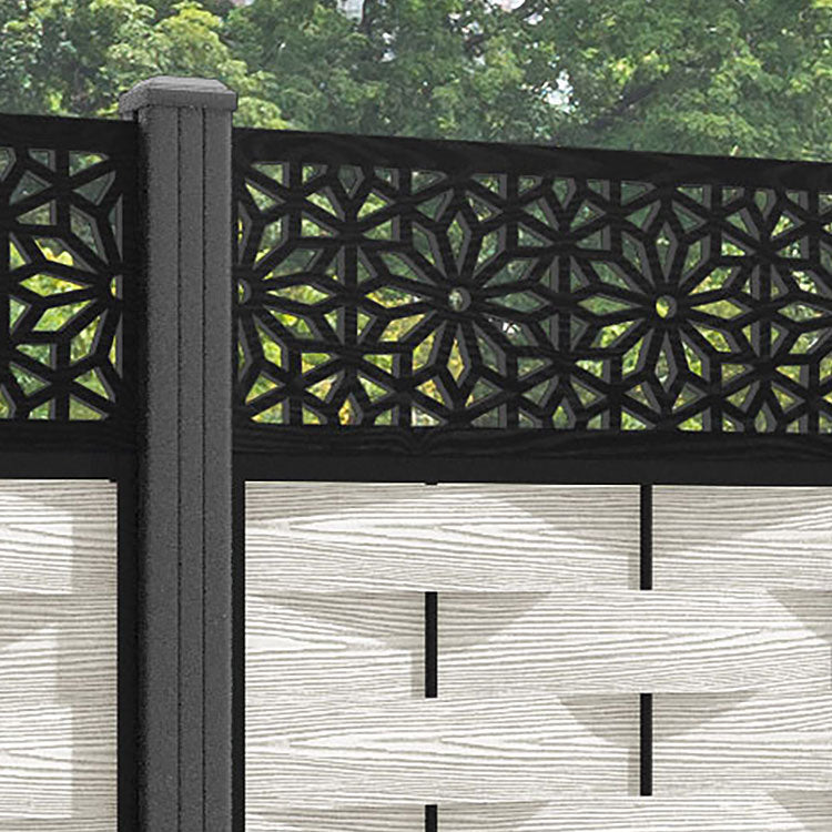 Ripple Narwa Fence Panel - Light Stone - with our aluminium posts