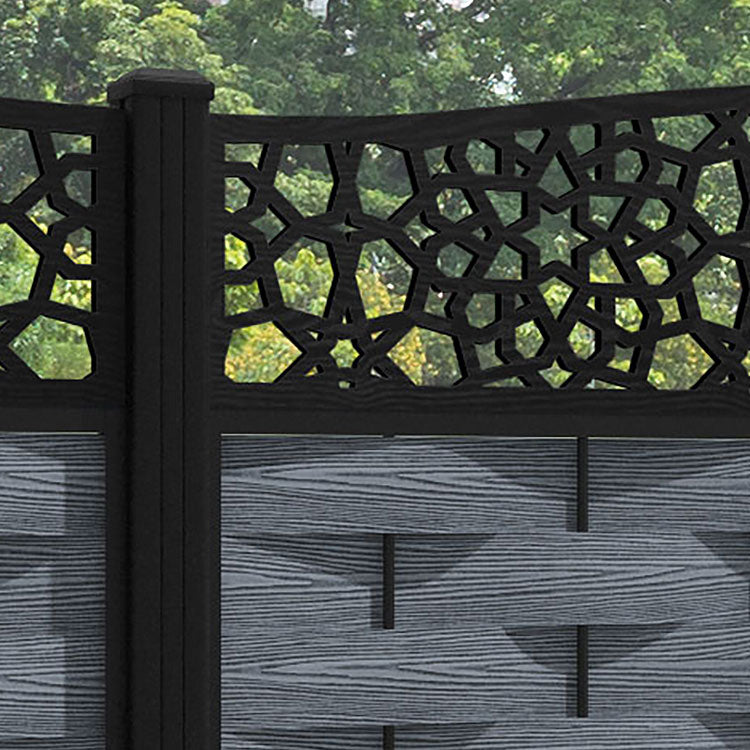 Ripple Nazira Curved Top Fence Panel - Anthracite - with our aluminium posts