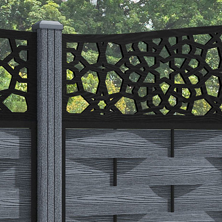 Ripple Nazira Curved Top Fence Panel - Anthracite - with our composite posts