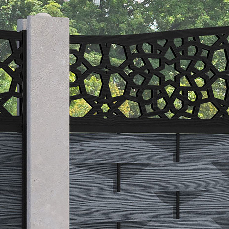 Ripple Nazira Curved Top Fence Panel - Anthracite - for existing concrete posts