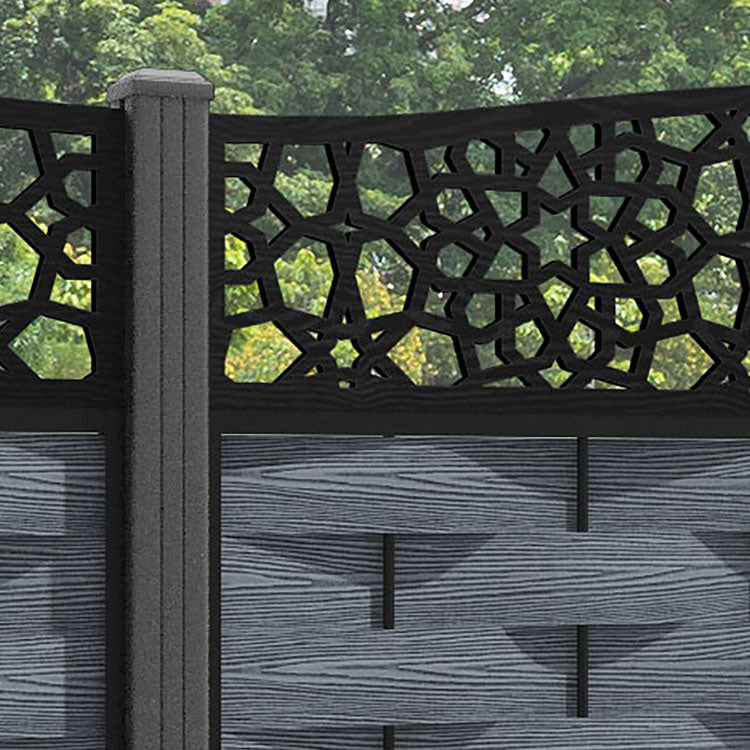 Ripple Nazira Curved Top Fence Panel - Anthracite - with our aluminium posts