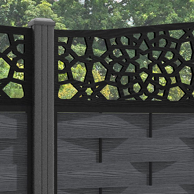 Ripple Nazira Curved Top Fence Panel - Dark Grey - with our aluminium posts