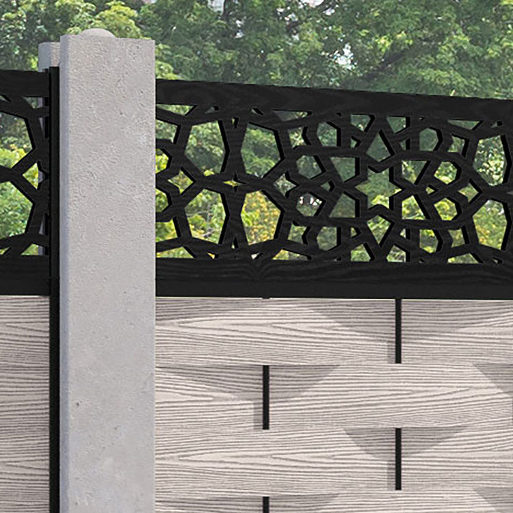 Ripple Nazira Fence Panel - Mid Stone - for existing concrete posts
