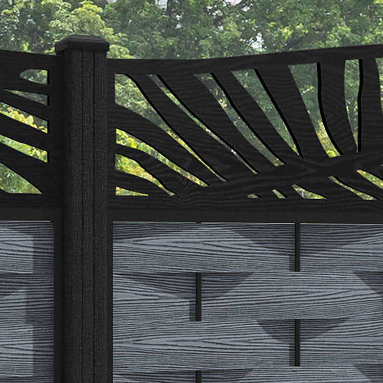 Ripple Plume Curved Top Fence Panel - Anthracite - with our composite posts