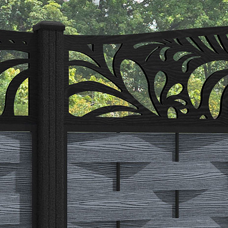 Ripple Petal Curved Top Fence Panel - Anthracite - with our composite posts