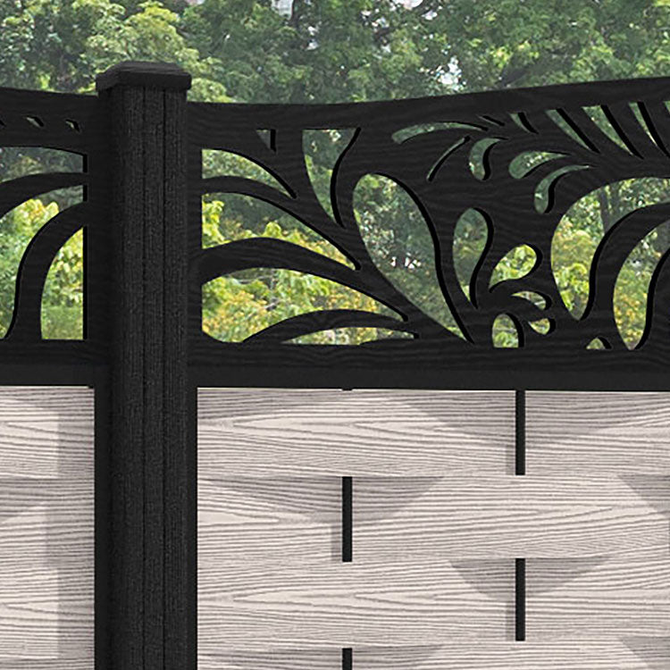 Ripple Petal Curved Top Fence Panel - Mid Stone - with our composite posts