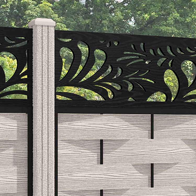 Ripple Petal Fence Panel - Mid Stone - with our composite posts