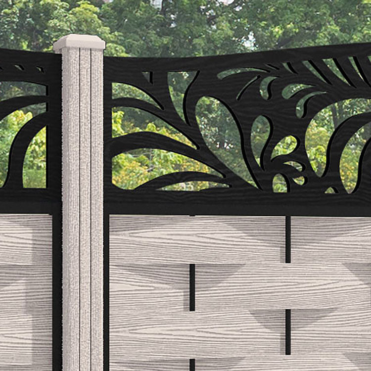 Ripple Petal Curved Top Fence Panel - Mid Stone - with our composite posts