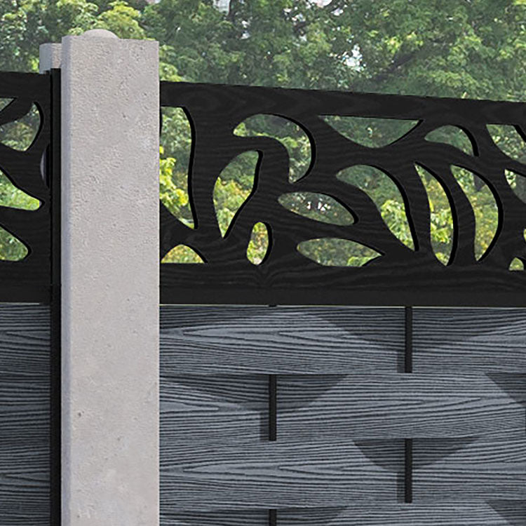 Ripple Plume Fence Panel - Anthracite - for existing concrete posts