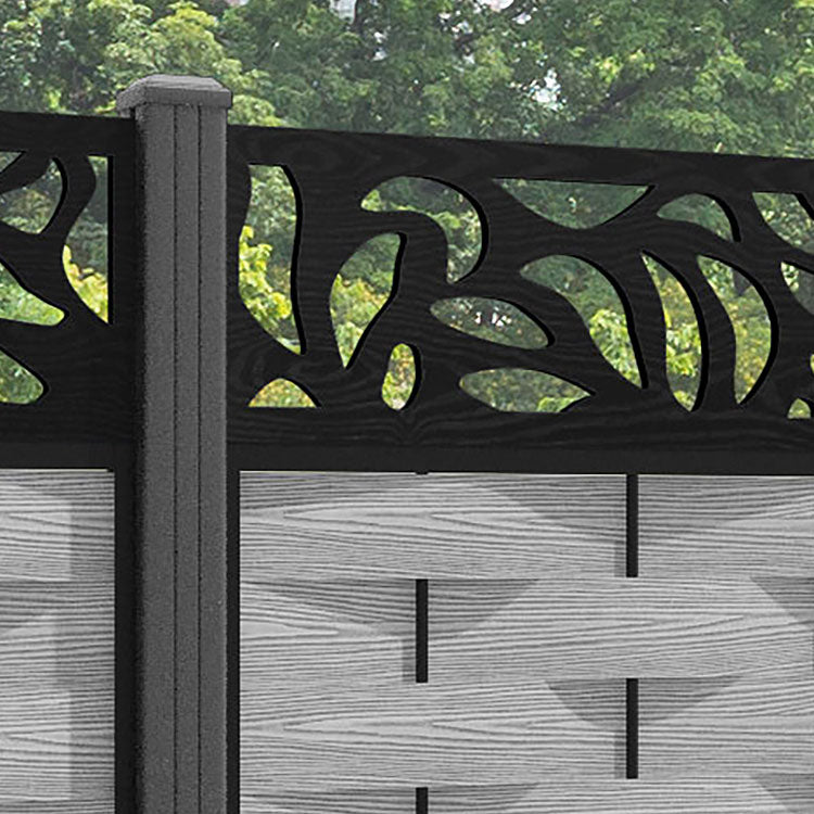 Ripple Plume Fence Panel - Light Grey - with our aluminium posts