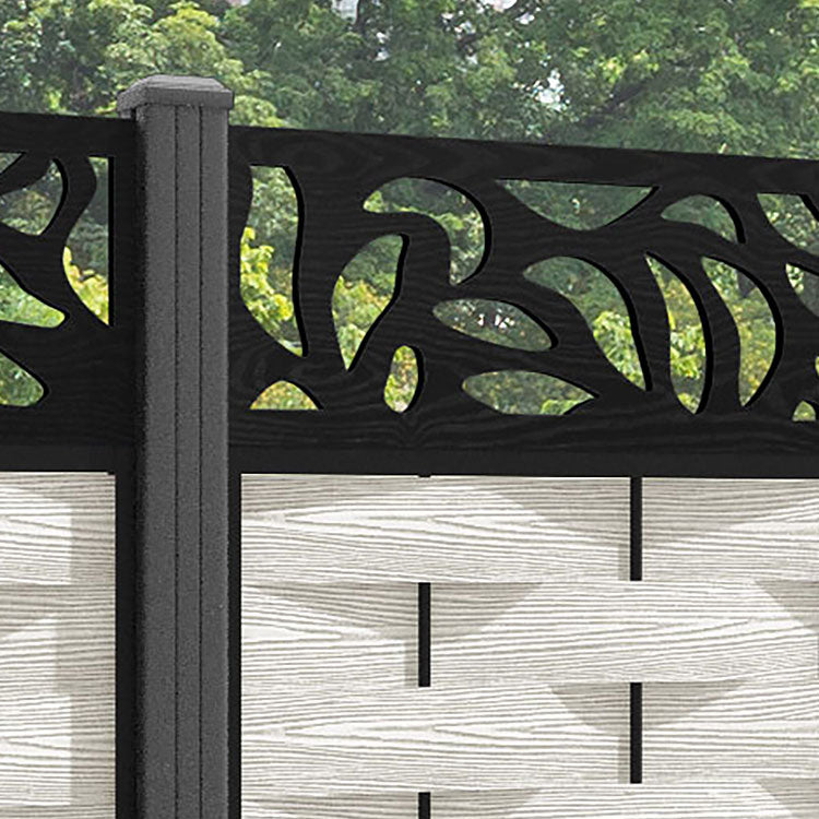 Ripple Plume Fence Panel - Light Stone - with our aluminium posts