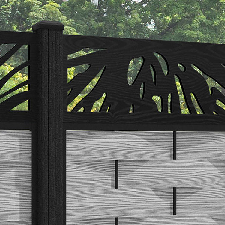 Ripple Poppy Fence Panel - Light Grey - with our composite posts