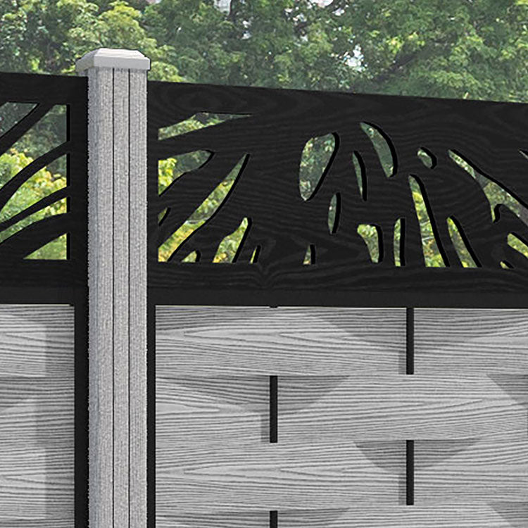 Ripple Poppy Fence Panel - Light Grey - with our composite posts