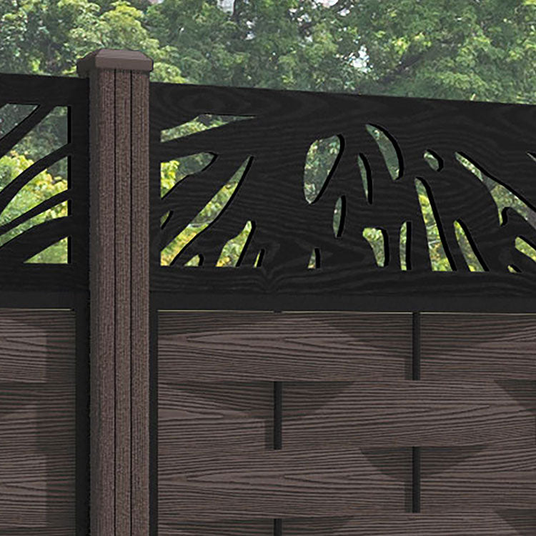 Ripple Poppy Fence Panel - Mid Brown - with our composite posts
