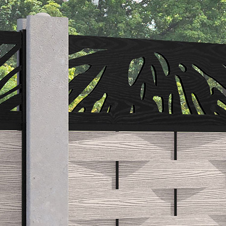 Ripple Poppy Fence Panel - Mid Stone - for existing concrete posts