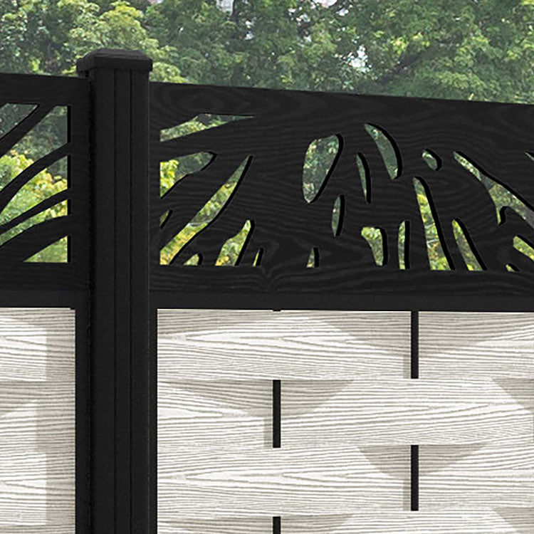 Ripple Poppy Fence Panel - Light Stone - with our aluminium posts