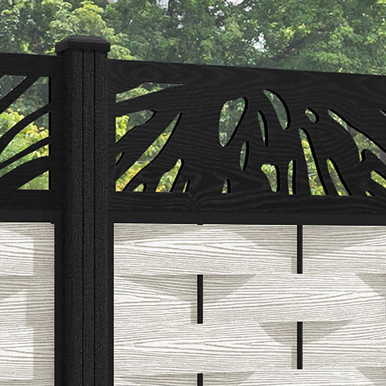 Ripple Poppy Fence Panel - Light Stone - with our composite posts