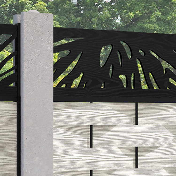 Ripple Poppy Fence Panel - Light Stone - for existing concrete posts