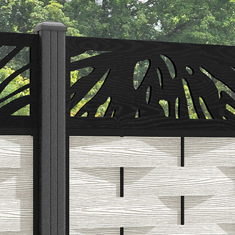 Ripple Poppy Fence Panel - Light Stone - with our aluminium posts