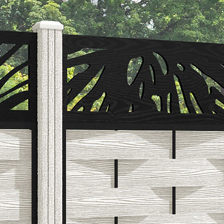 Ripple Poppy Fence Panel - Light Stone - with our composite posts