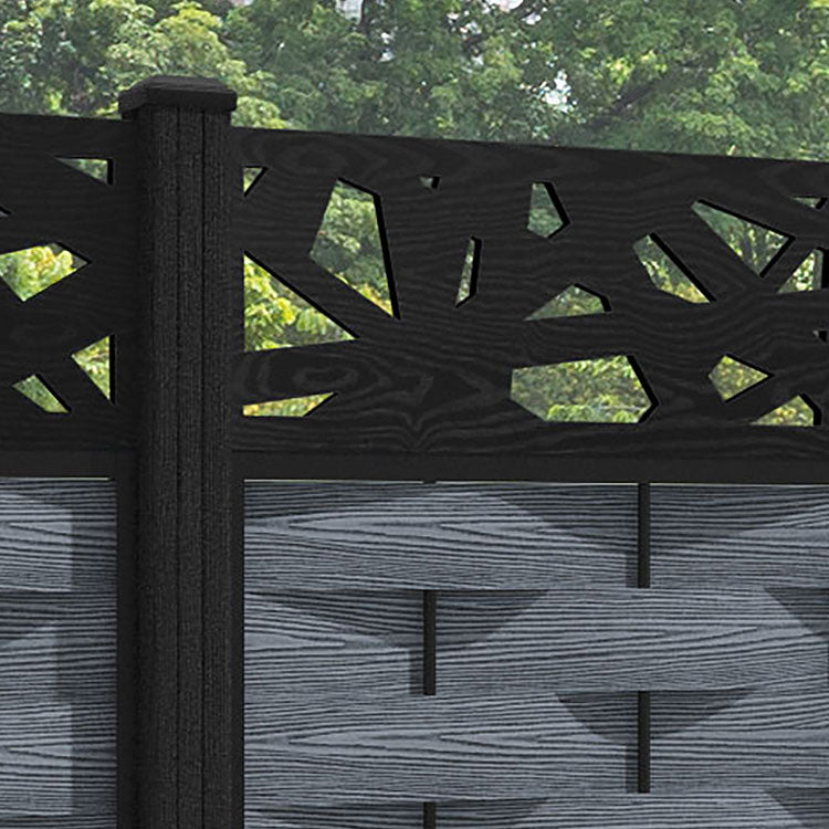 Ripple Prism Fence Panel - Anthracite - with our composite posts