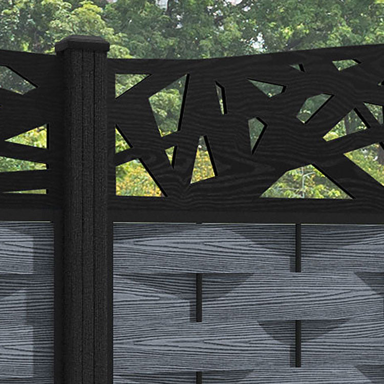 Ripple Prism Curved Top Fence Panel - Anthracite - with our composite posts