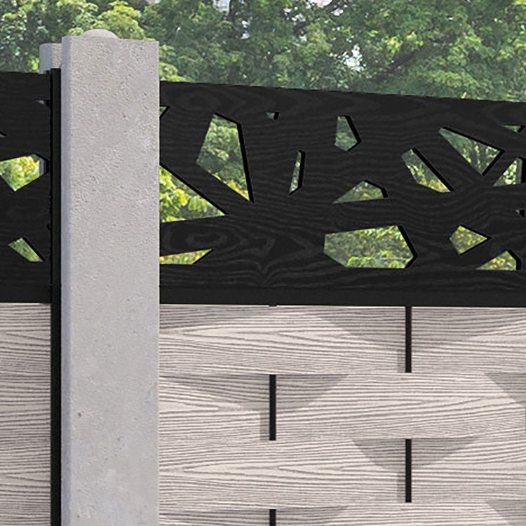 Ripple Prism Fence Panel - Mid Stone - for existing concrete posts