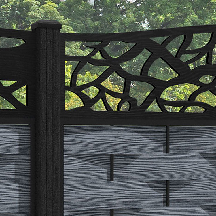 Ripple Twilight Curved Top Fence Panel - Anthracite - with our composite posts