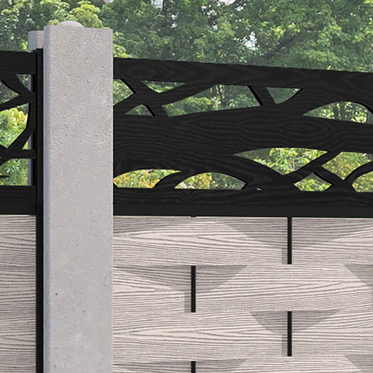 Ripple Twilight Fence Panel - Mid Stone - for existing concrete posts