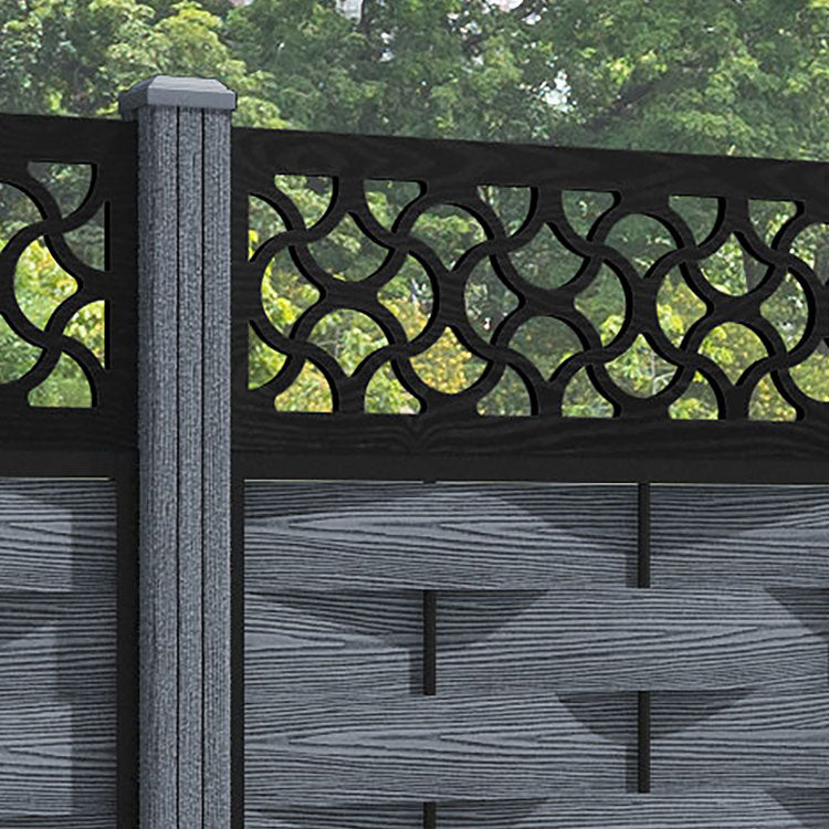 Ripple Vida Fence Panel - Anthracite - with our composite posts