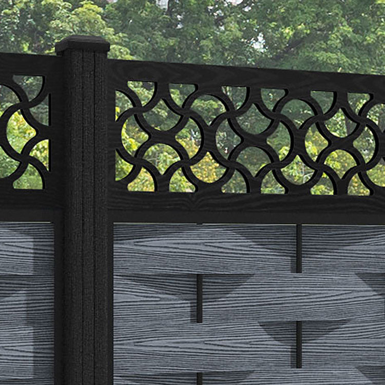 Ripple Vida Fence Panel - Anthracite - with our composite posts