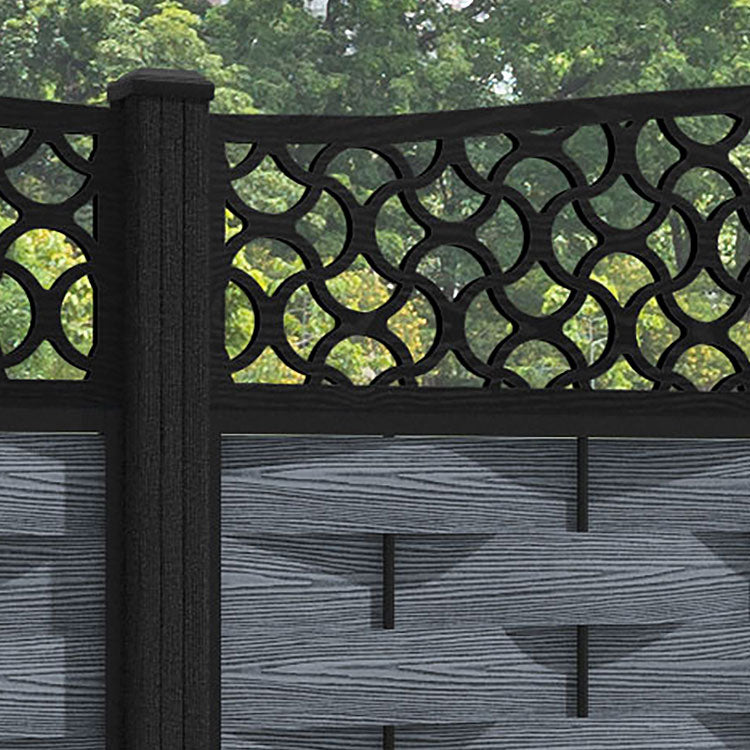Ripple Vida Curved Top Fence Panel - Anthracite - with our composite posts