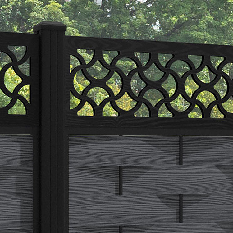 Ripple Vida Fence Panel - Dark Grey - with our aluminium posts