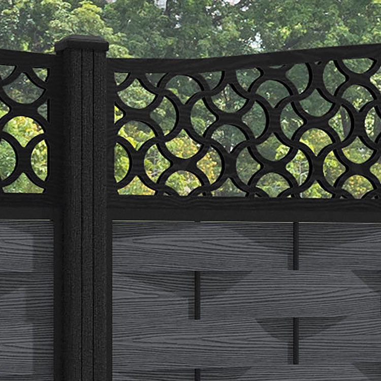 Ripple Vida Curved Top Fence Panel - Dark Grey - with our composite posts