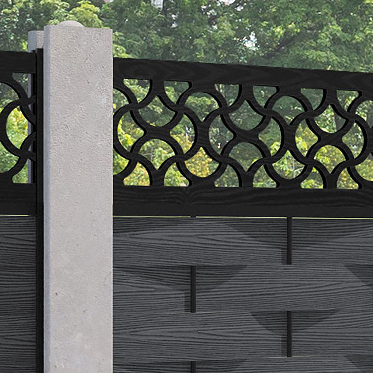Ripple Vida Fence Panel - Dark Grey - for existing concrete posts