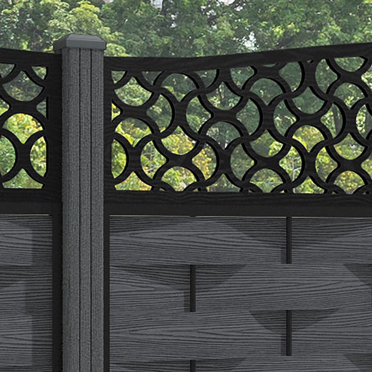 Ripple Vida Curved Top Fence Panel - Dark Grey - with our composite posts