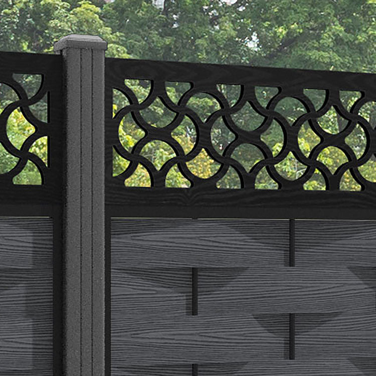Ripple Vida Fence Panel - Dark Grey - with our aluminium posts