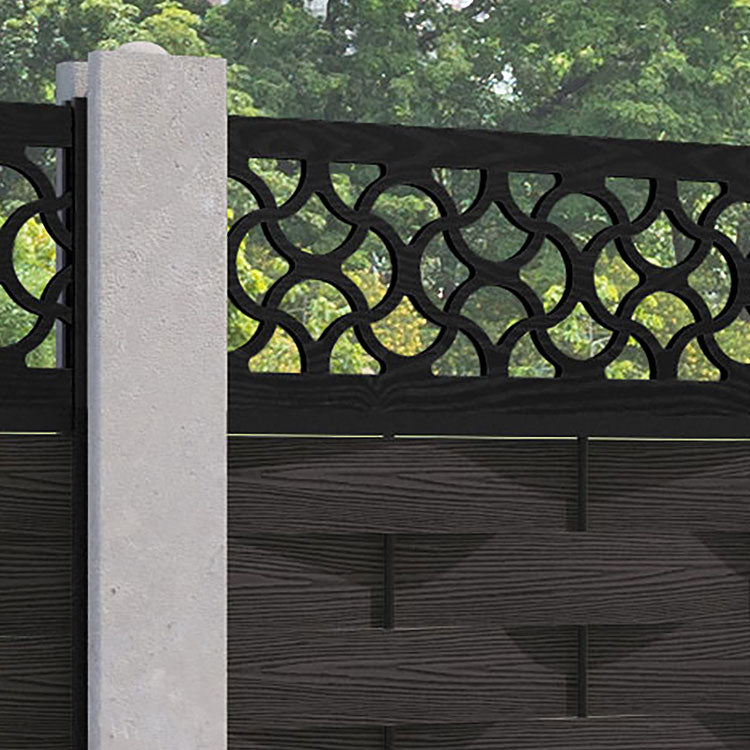 Ripple Vida Fence Panel - Dark Oak - for existing concrete posts