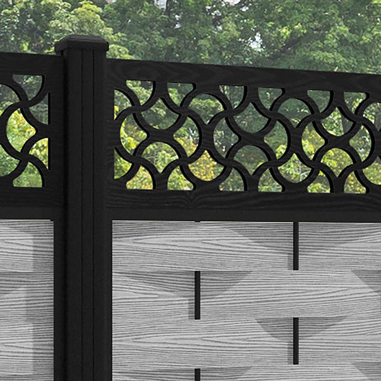 Ripple Vida Fence Panel - Light Grey - with our aluminium posts