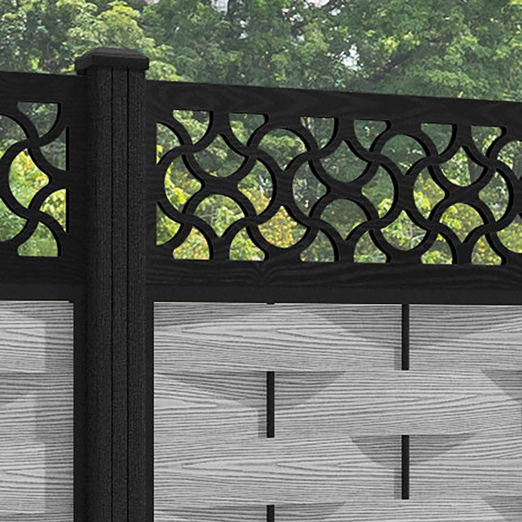 Ripple Vida Fence Panel - Light Grey - with our composite posts