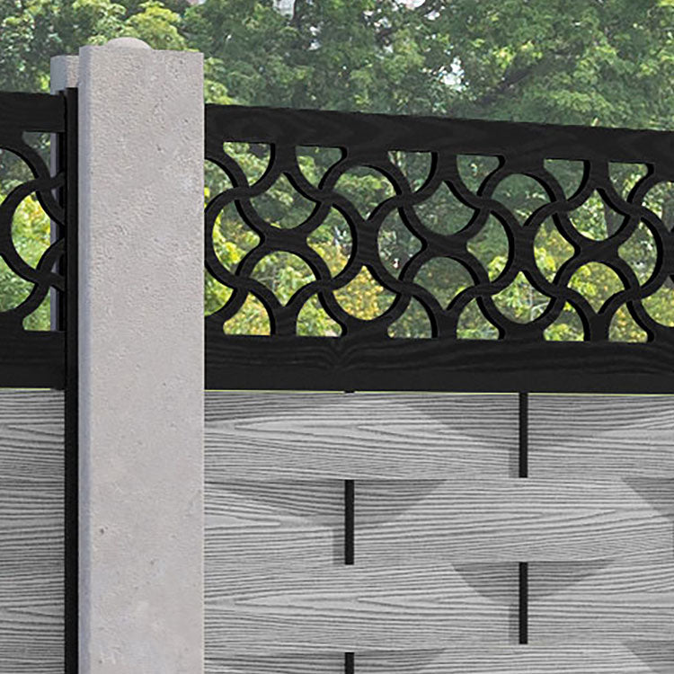 Ripple Vida Fence Panel - Light Grey - for existing concrete posts