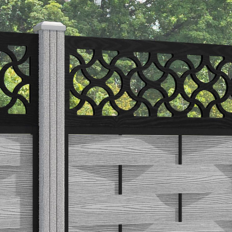 Ripple Vida Fence Panel - Light Grey - with our composite posts