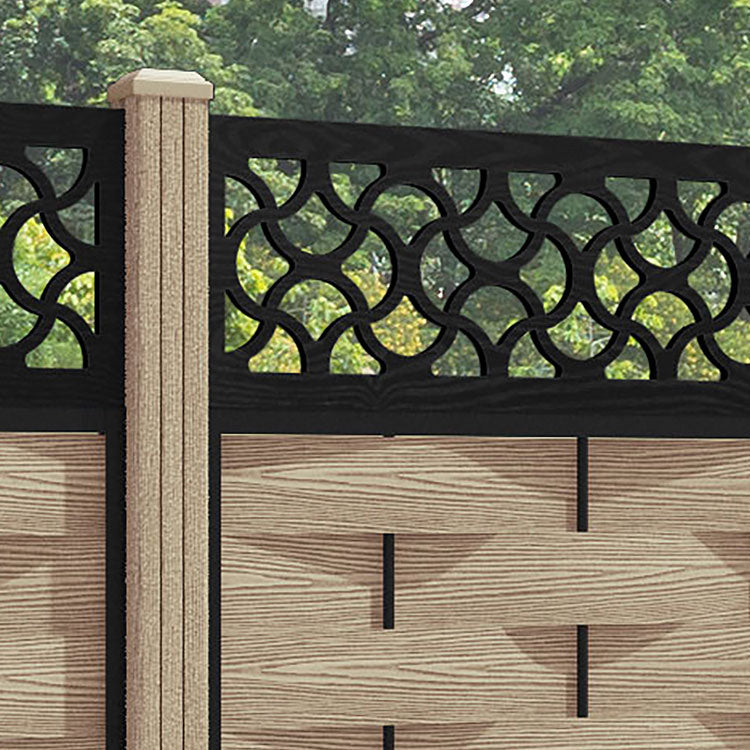 Ripple Vida Fence Panel - Light Oak - with our composite posts