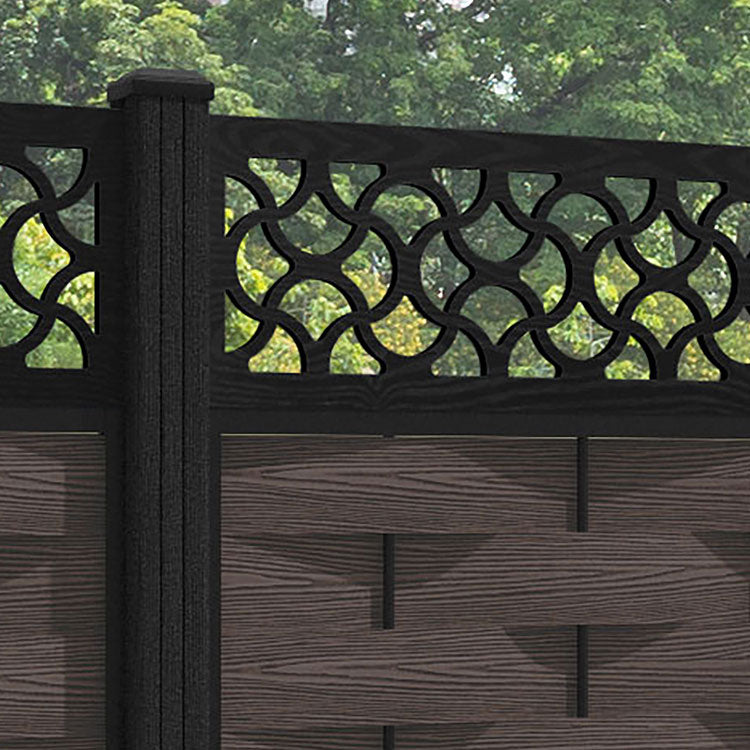 Ripple Vida Fence Panel - Mid Brown - with our composite posts