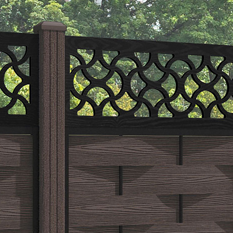 Ripple Vida Fence Panel - Mid Brown - with our composite posts